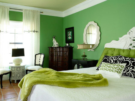 A green bedroom