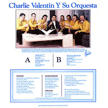 Charlie Valentin record cover, back