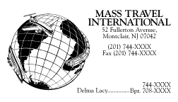 Mass Travel International business card
